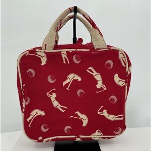REA‎ Creations Canvas Red Allover Golf Graphics Travel Essentials Case Vintage